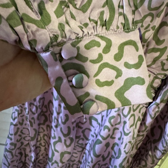 For Love & Lemons Dresses. June long sleeve Mini Dress Purple and Olive  Size xs - Picture 7 of 11